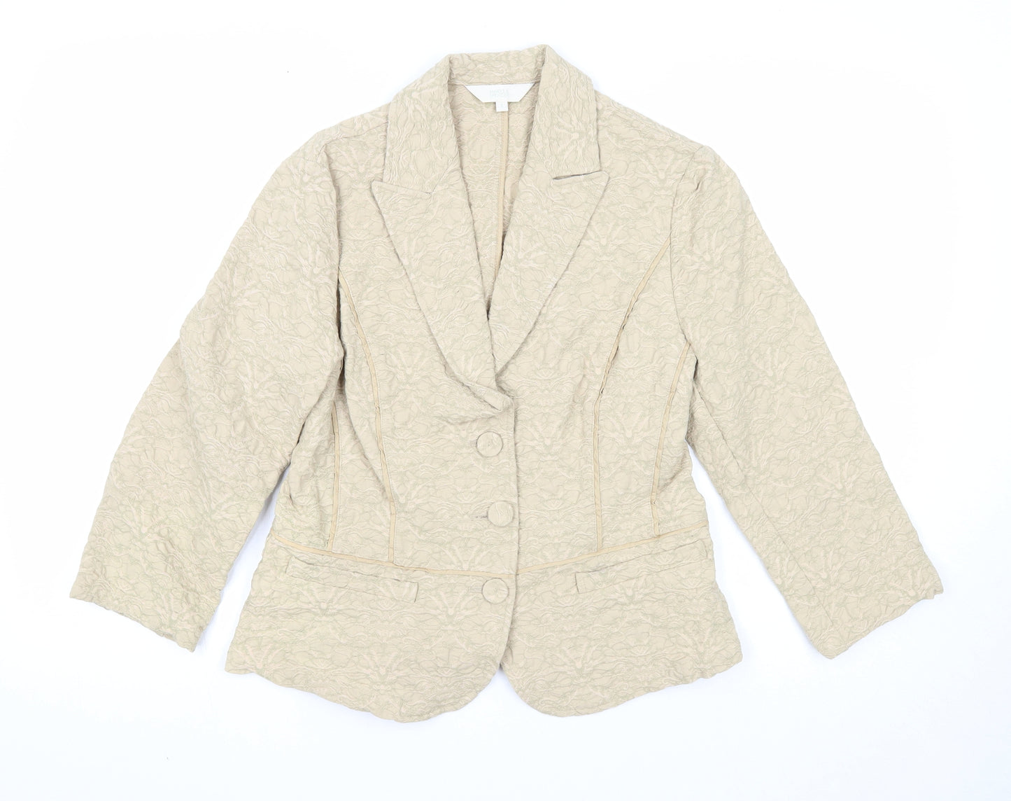 Marks and Spencer Womens Beige Jacket Blazer Size S Button