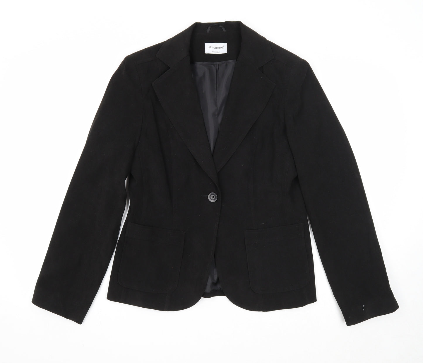 Atmosphere Womens Black Jacket Blazer Size 14 Button