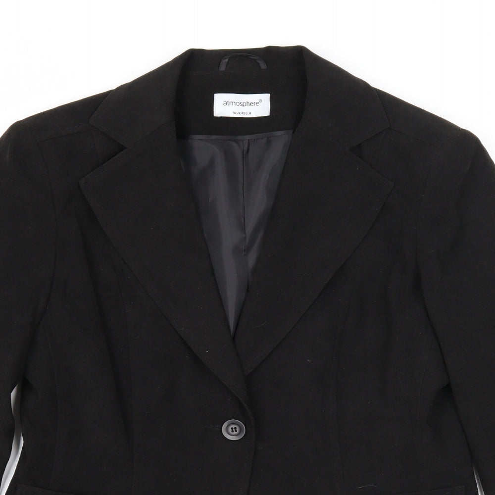 Atmosphere Womens Black Jacket Blazer Size 14 Button