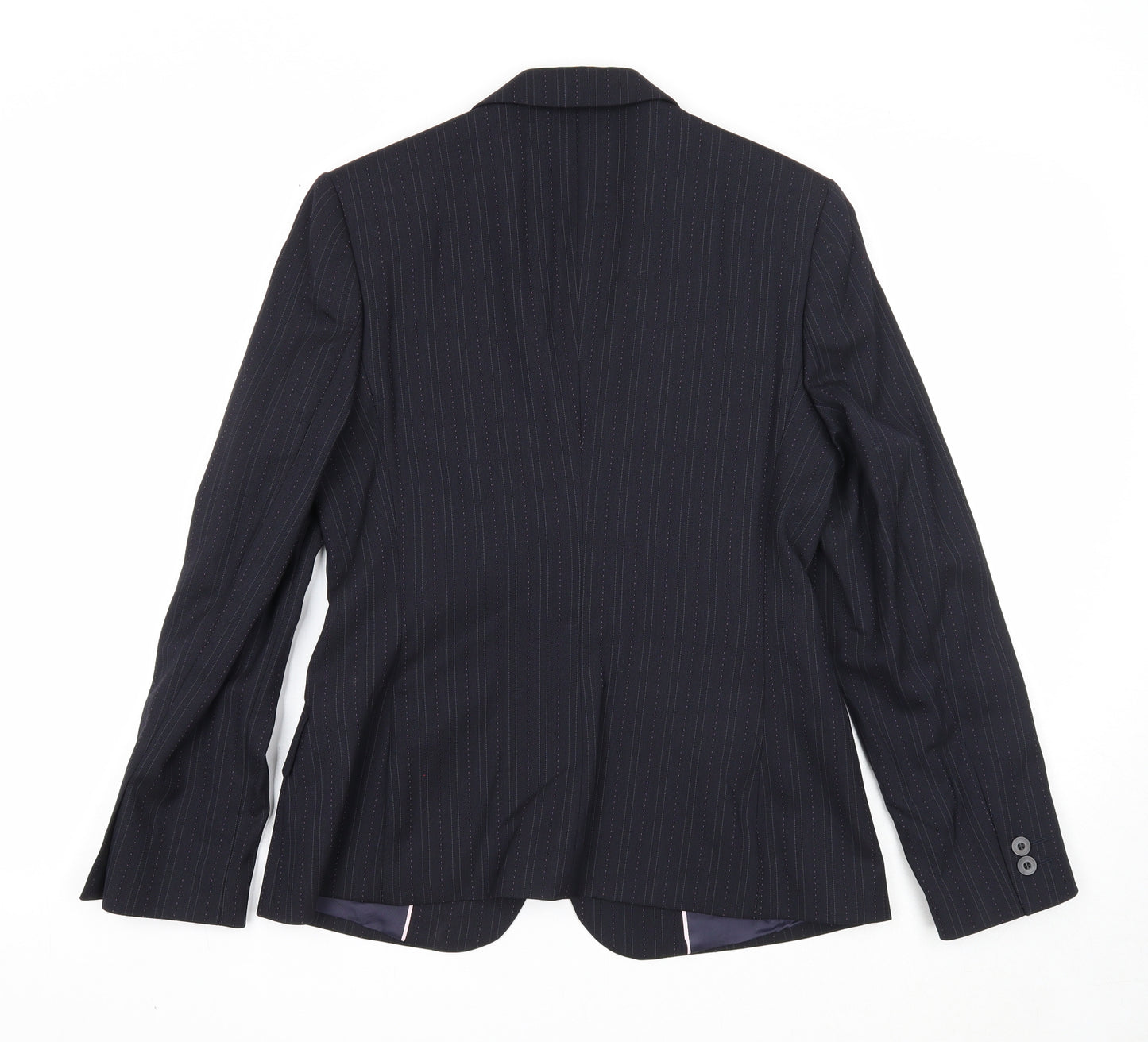 NEXT Womens Blue Striped Wool Jacket Blazer Size 8