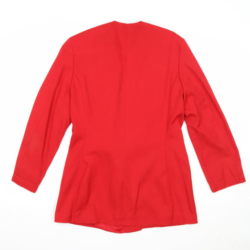 Charlotte Halton Womens Red Jacket Blazer Size 10 Button