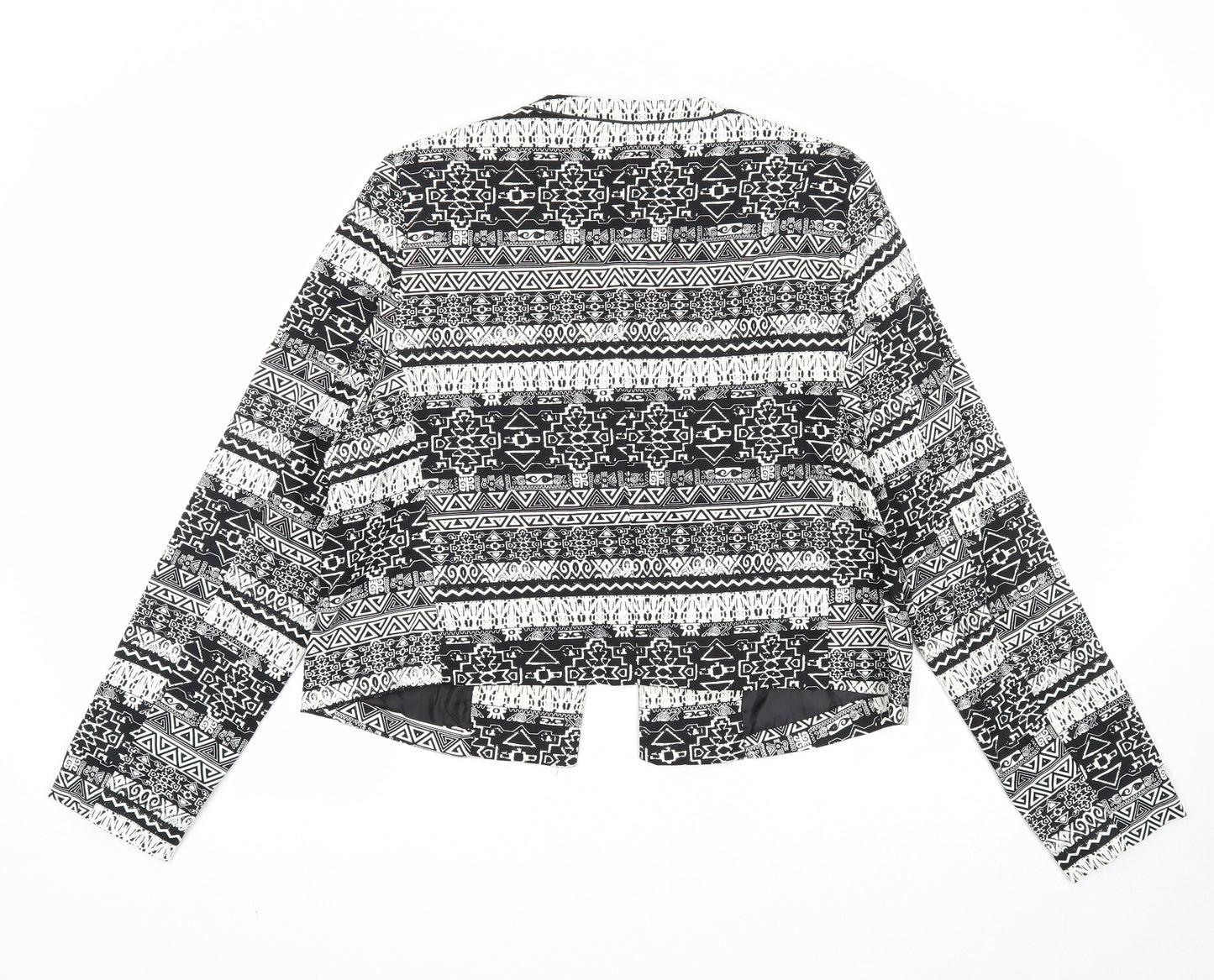 Atmosphere Womens Black Geometric Jacket Size 16