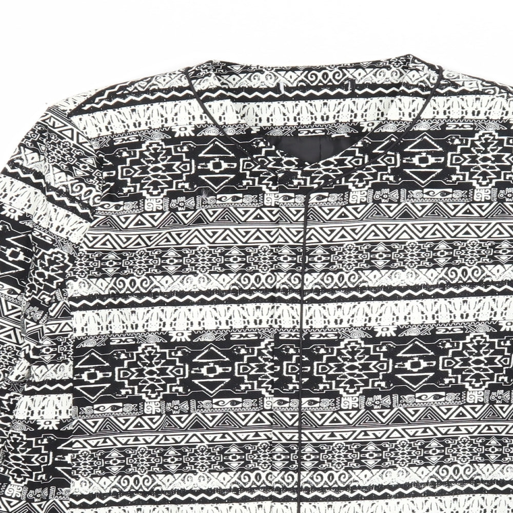 Atmosphere Womens Black Geometric Jacket Size 16