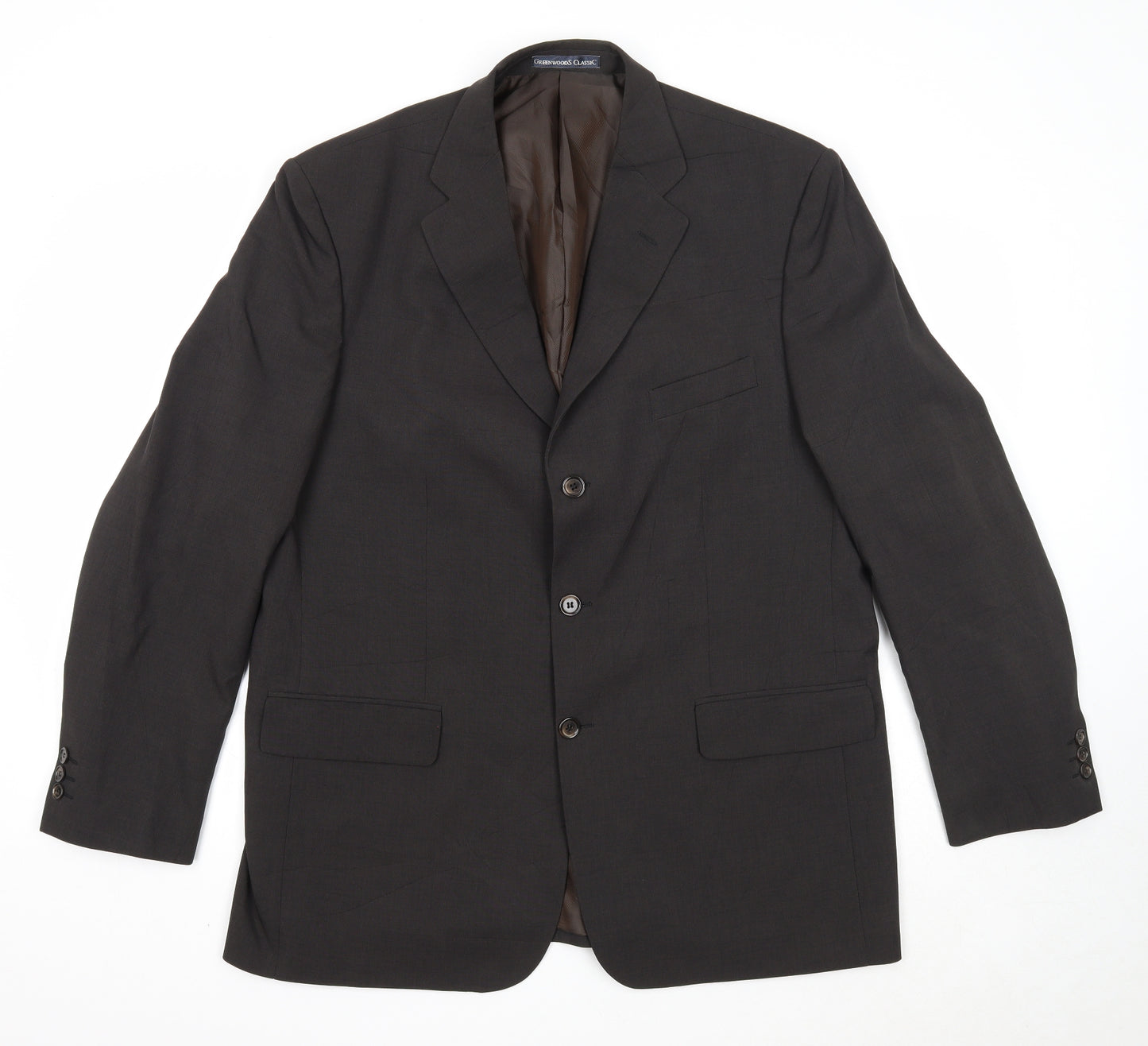 Greenwoods Mens Brown Polyester Jacket Suit Jacket Size 44 Regular