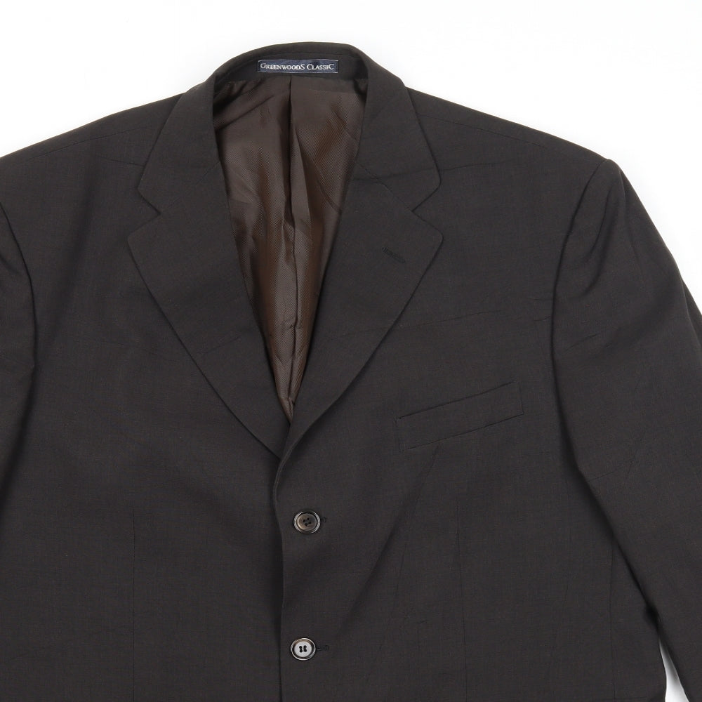Greenwoods Mens Brown Polyester Jacket Suit Jacket Size 44 Regular