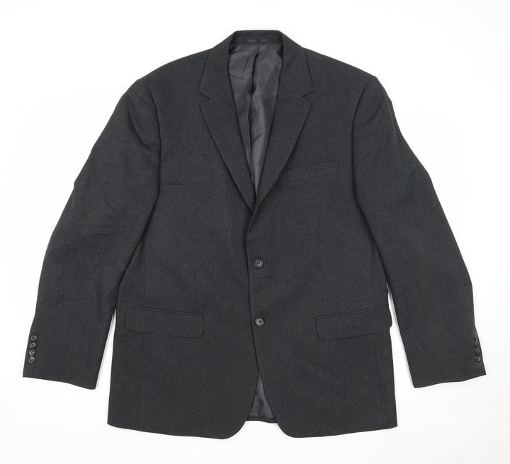 Greenwoods Mens Grey Polyester Jacket Suit Jacket Size 42 Regular