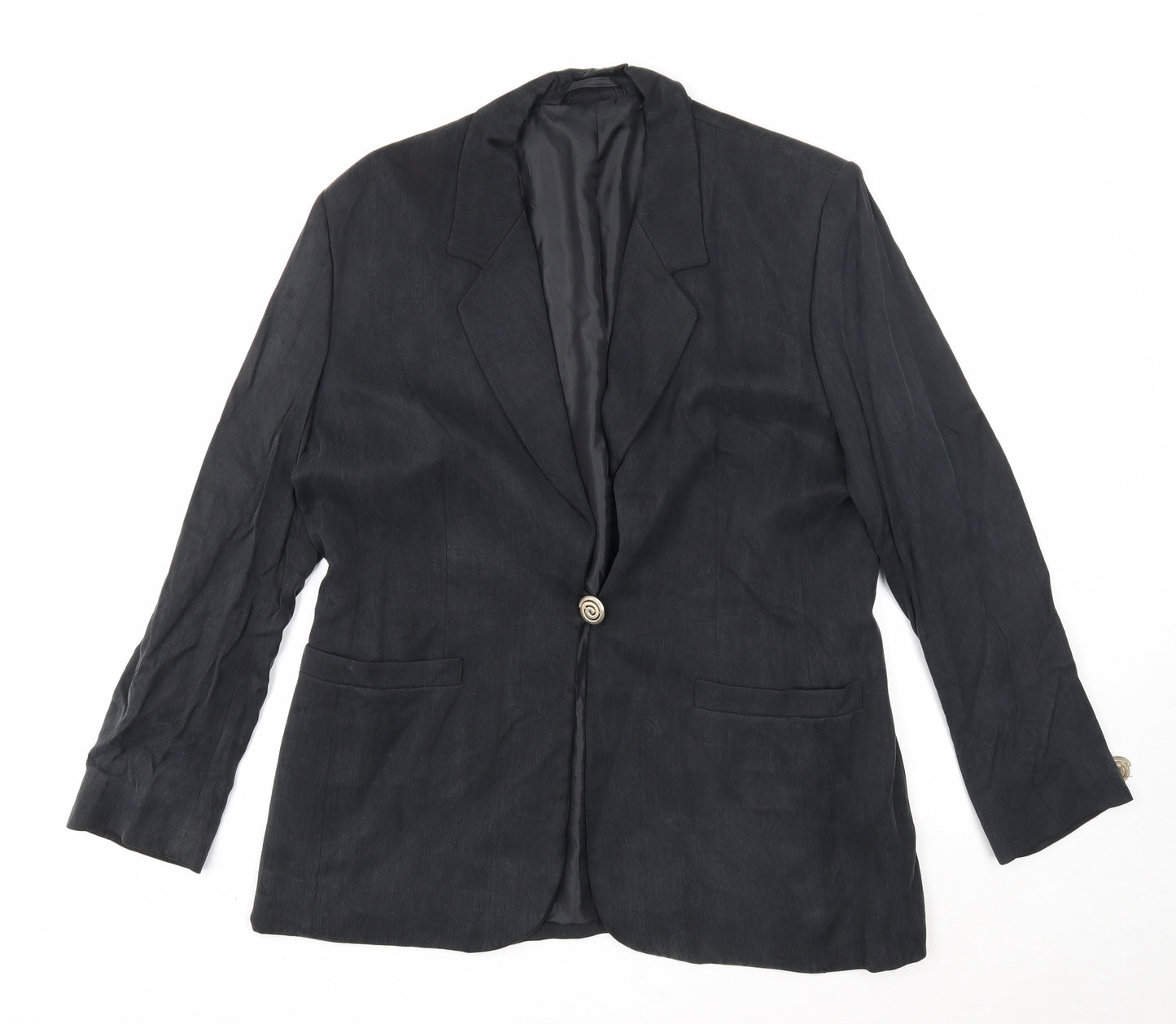 Country Casual Womens Grey Jacket Blazer Size 16 Button