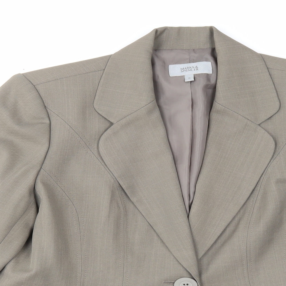 Marks and Spencer Womens Grey Jacket Blazer Size 16 Button