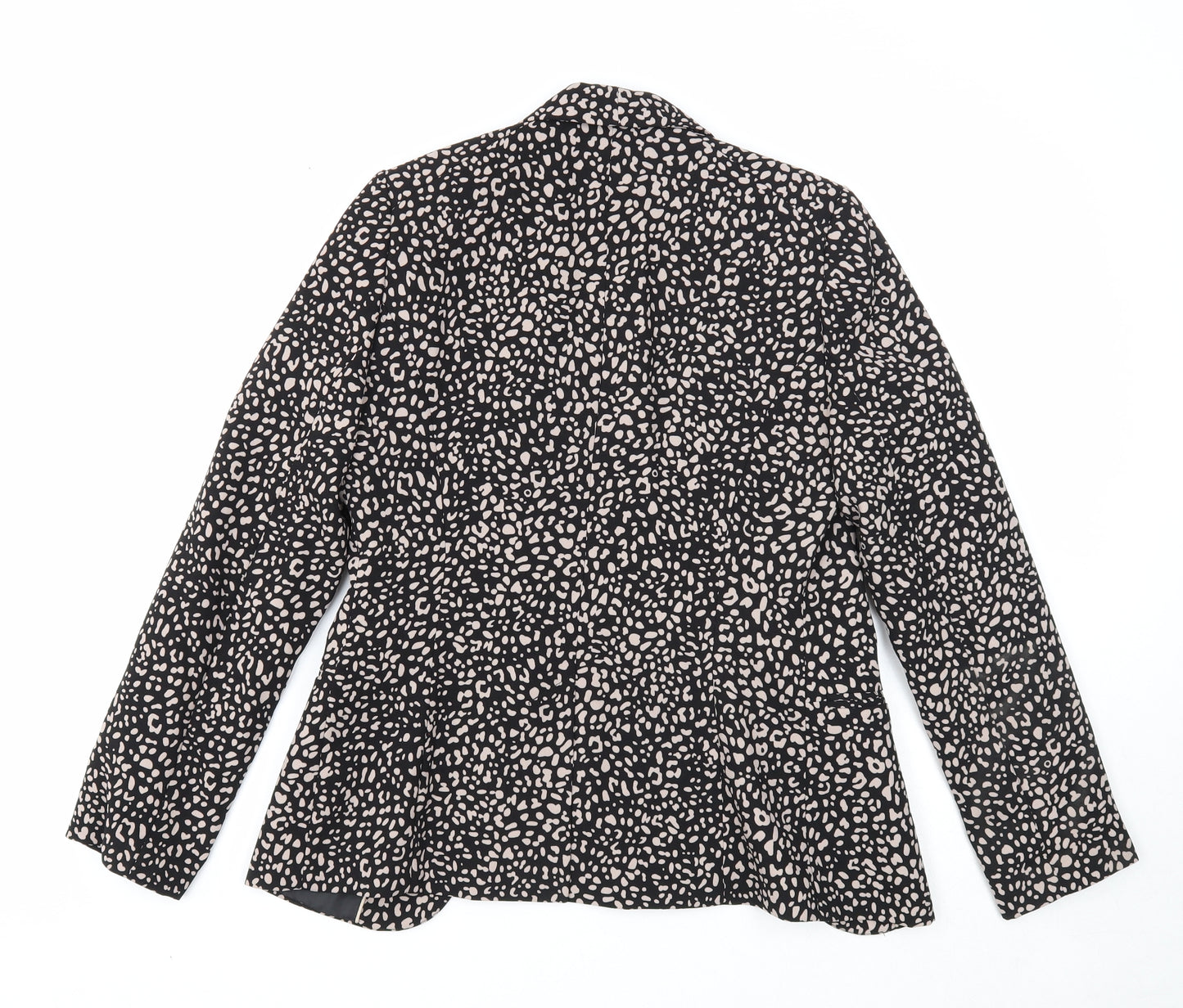 Papaya Womens Black Geometric Jacket Blazer Size 18