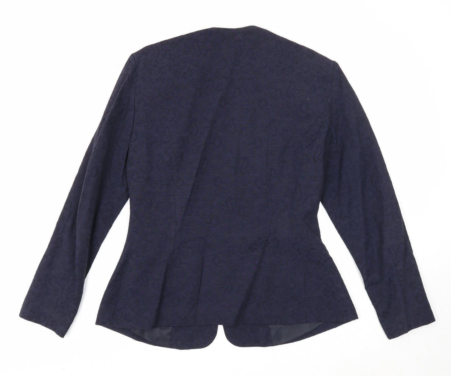 Kaliko Womens Blue Geometric Jacket Blazer Size 12 Button