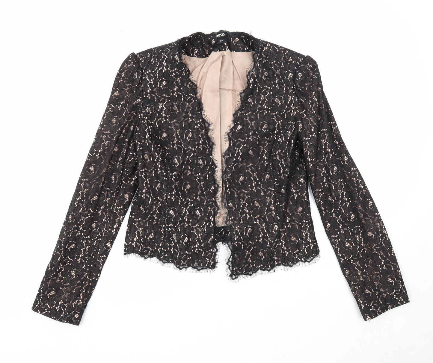 Oasis Womens Black Geometric Jacket Blazer Size 10