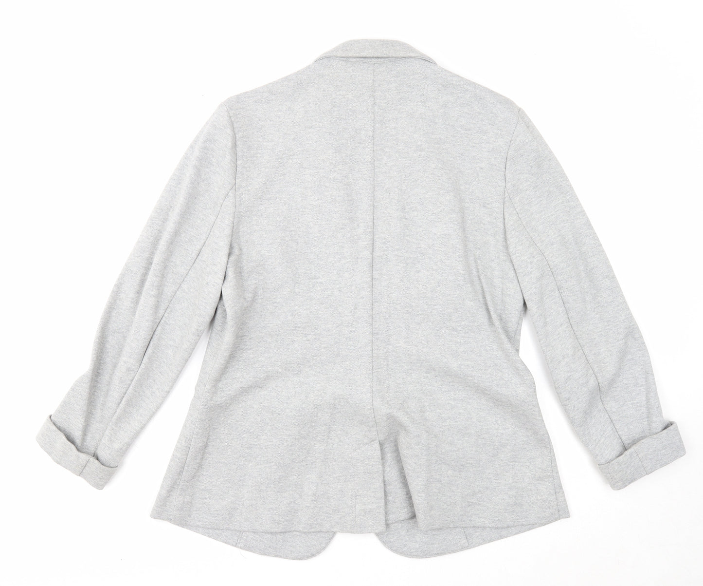 TU Womens Grey Striped Jacket Blazer Size 16 Button