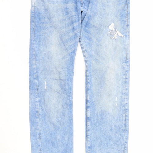 &denim Mens Blue Cotton Straight Jeans Size 29 in L32 in Regular Zip