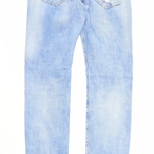 &denim Mens Blue Cotton Straight Jeans Size 29 in L32 in Regular Zip
