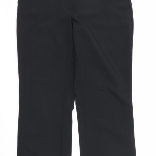 Dorothy Perkins Womens Black Polyester Trousers Size 10 Regular Zip