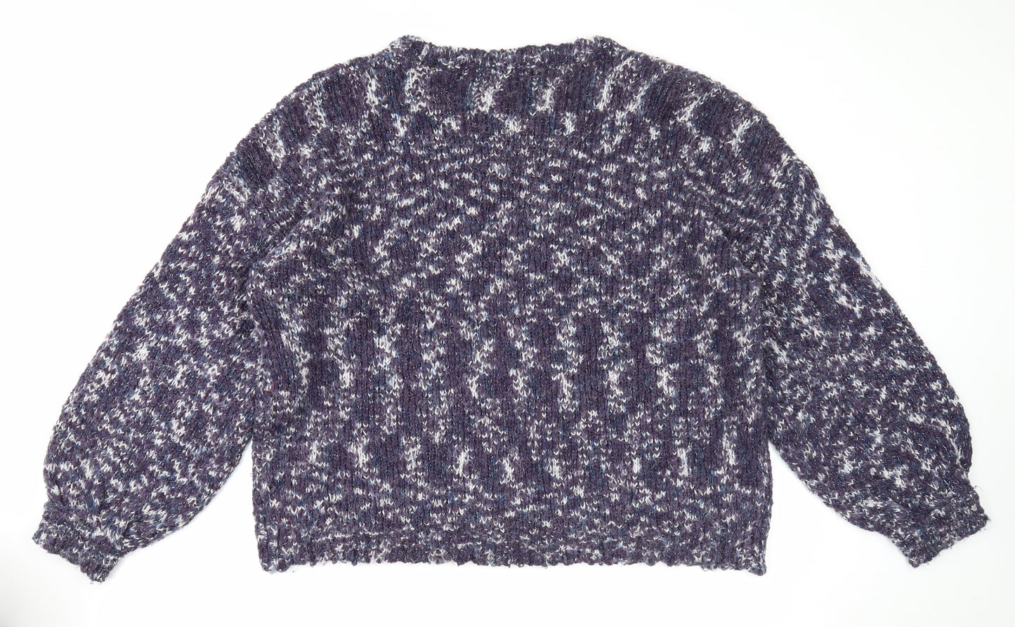 TU Womens Purple Boat Neck Acrylic Pullover Jumper Size 22