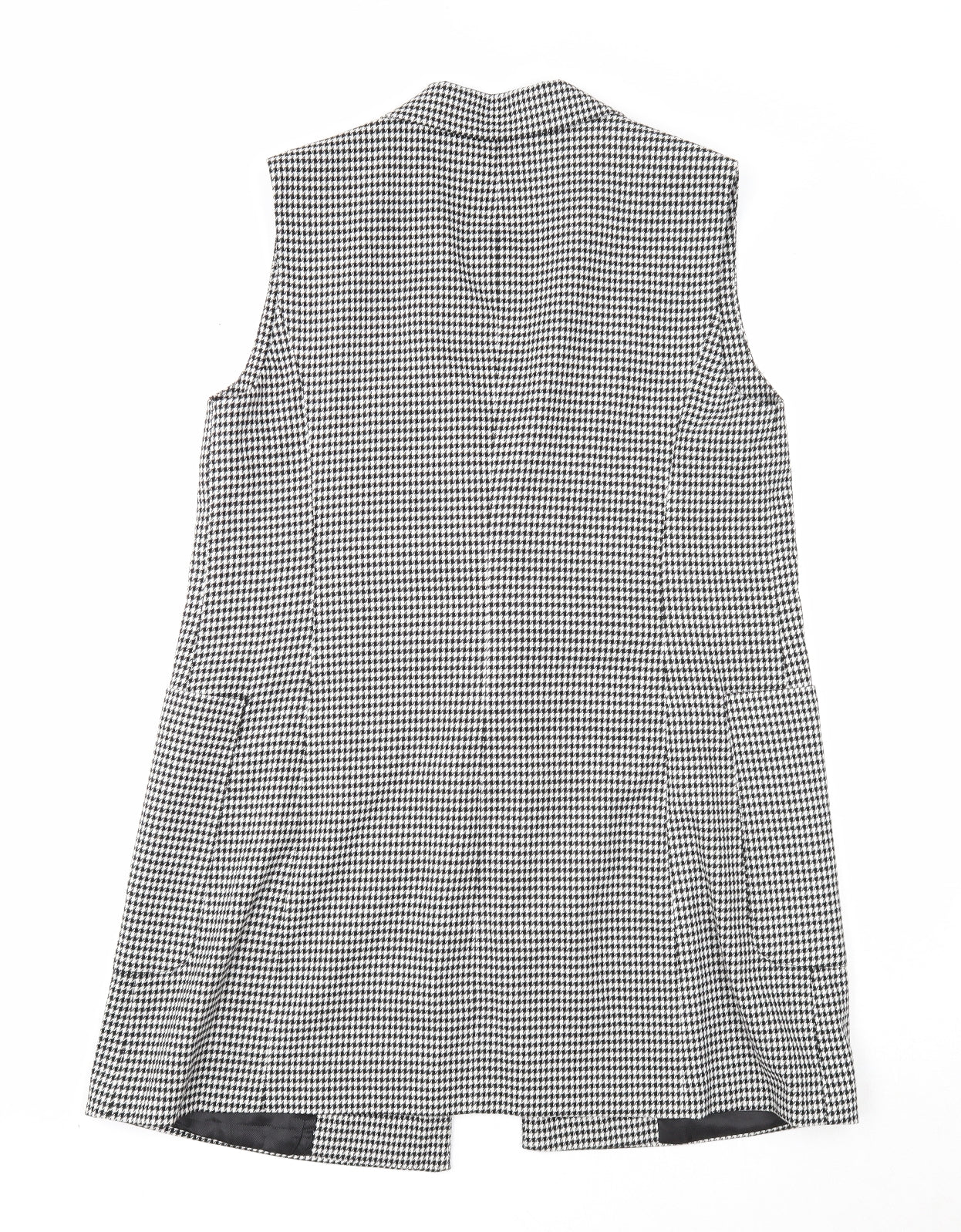Stradivarius Womens Black Geometric Jacket Waistcoat Size L