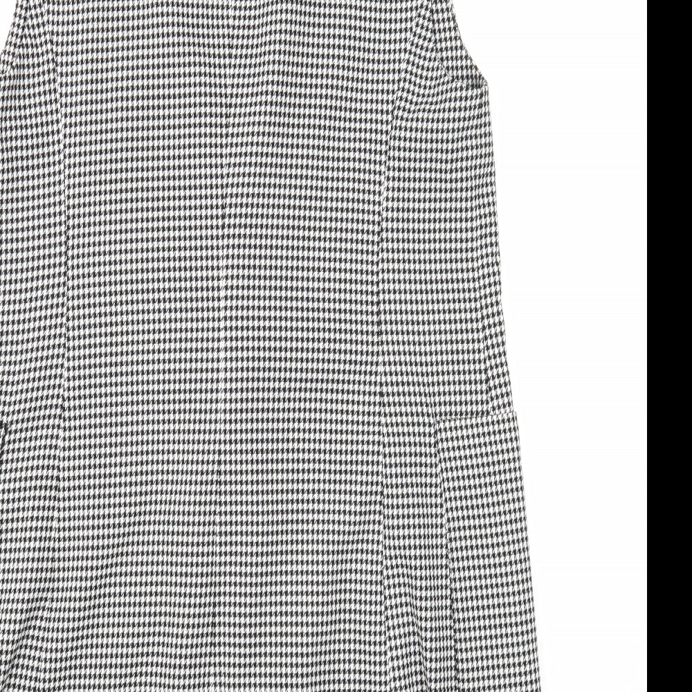 Stradivarius Womens Black Geometric Jacket Waistcoat Size L