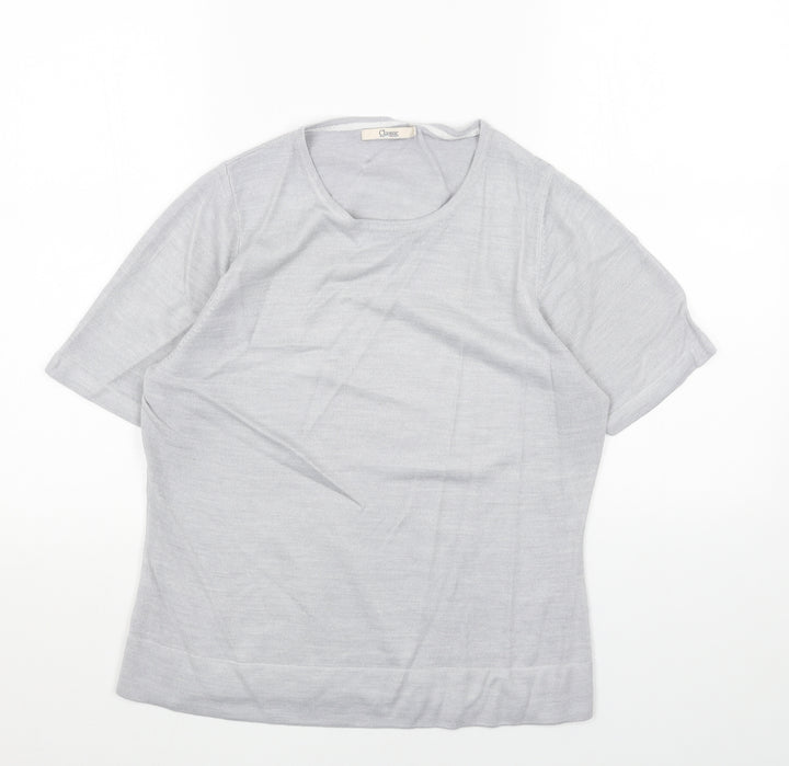 Marks and Spencer Womens Grey Round Neck Acrylic Pullover Jumper Size 14