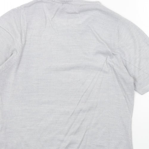 Marks and Spencer Womens Grey Round Neck Acrylic Pullover Jumper Size 14