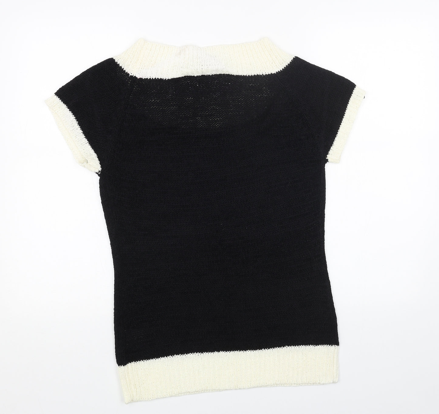 Store Twenty One Womens Black Boat Neck Acrylic Pullover Jumper Size 14
