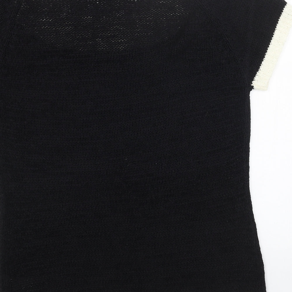 Store Twenty One Womens Black Boat Neck Acrylic Pullover Jumper Size 14