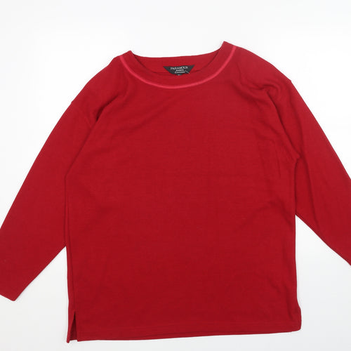 Paramour Womens Red Round Neck Acrylic Pullover Jumper Size M