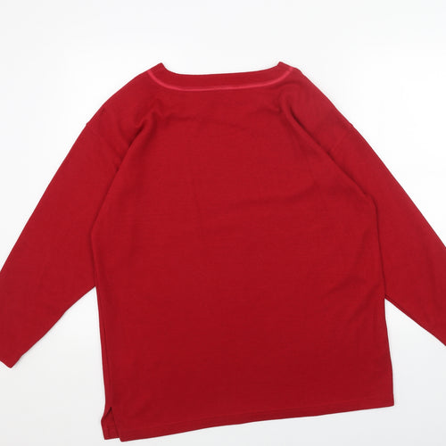 Paramour Womens Red Round Neck Acrylic Pullover Jumper Size M