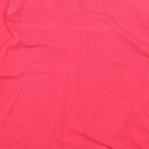 Papaya Womens Pink V-Neck Acrylic Pullover Jumper Size 12