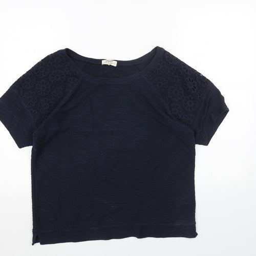 Papaya Womens Blue Round Neck Acrylic Pullover Jumper Size 14