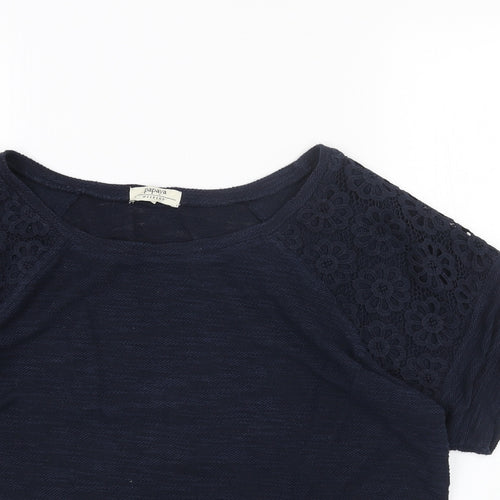 Papaya Womens Blue Round Neck Acrylic Pullover Jumper Size 14