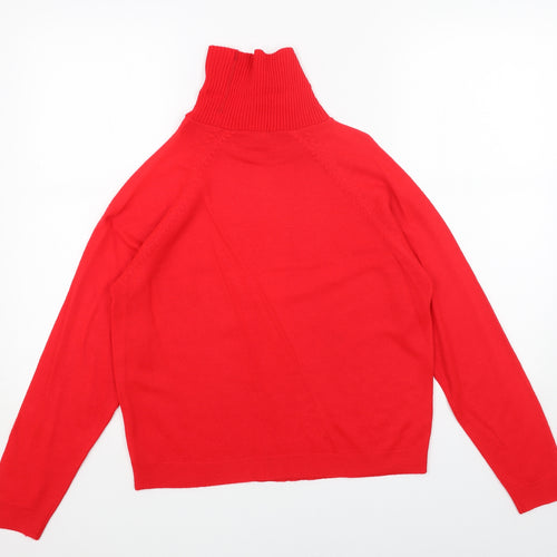 Preworn Womens Red High Neck Acrylic Pullover Jumper Size 16