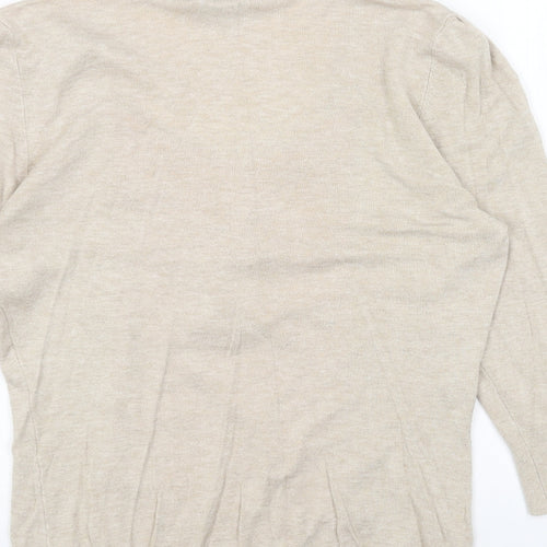 F&F Womens Beige Scoop Neck Acrylic Pullover Jumper Size 12