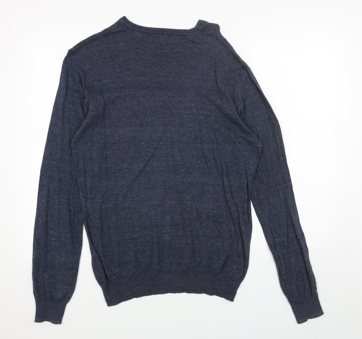 Cedar Wood State Womens Blue Round Neck Acrylic Pullover Jumper Size M