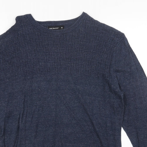 Cedar Wood State Womens Blue Round Neck Acrylic Pullover Jumper Size M