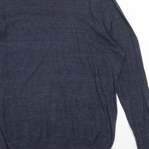 Cedar Wood State Womens Blue Round Neck Acrylic Pullover Jumper Size M