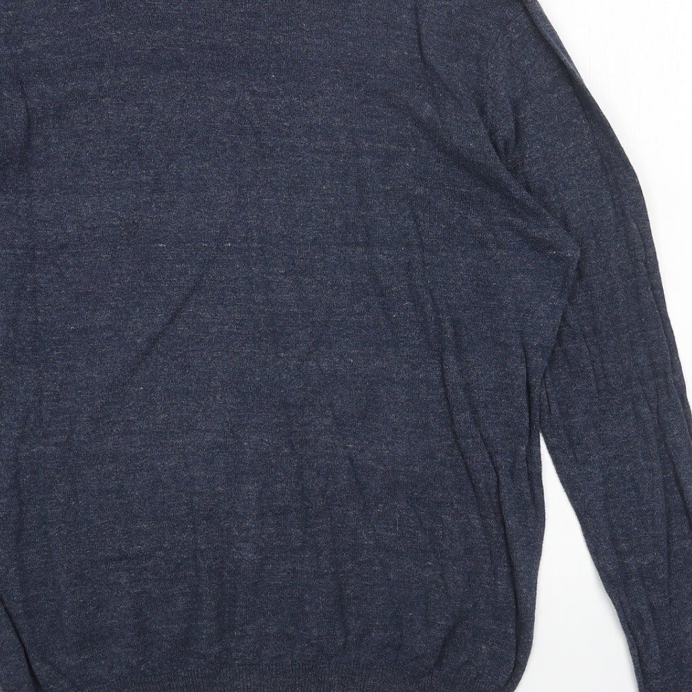 Cedar Wood State Womens Blue Round Neck Acrylic Pullover Jumper Size M