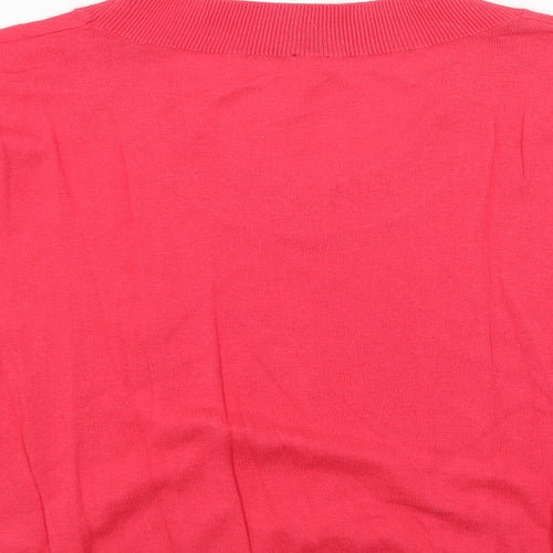 Fashion Union Womens Pink Scoop Neck Acrylic Pullover Jumper Size 16