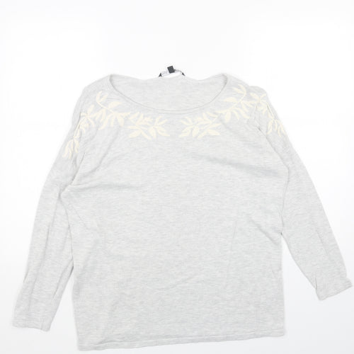 Love Knitwear Womens Grey Scoop Neck Acrylic Pullover Jumper Size 16