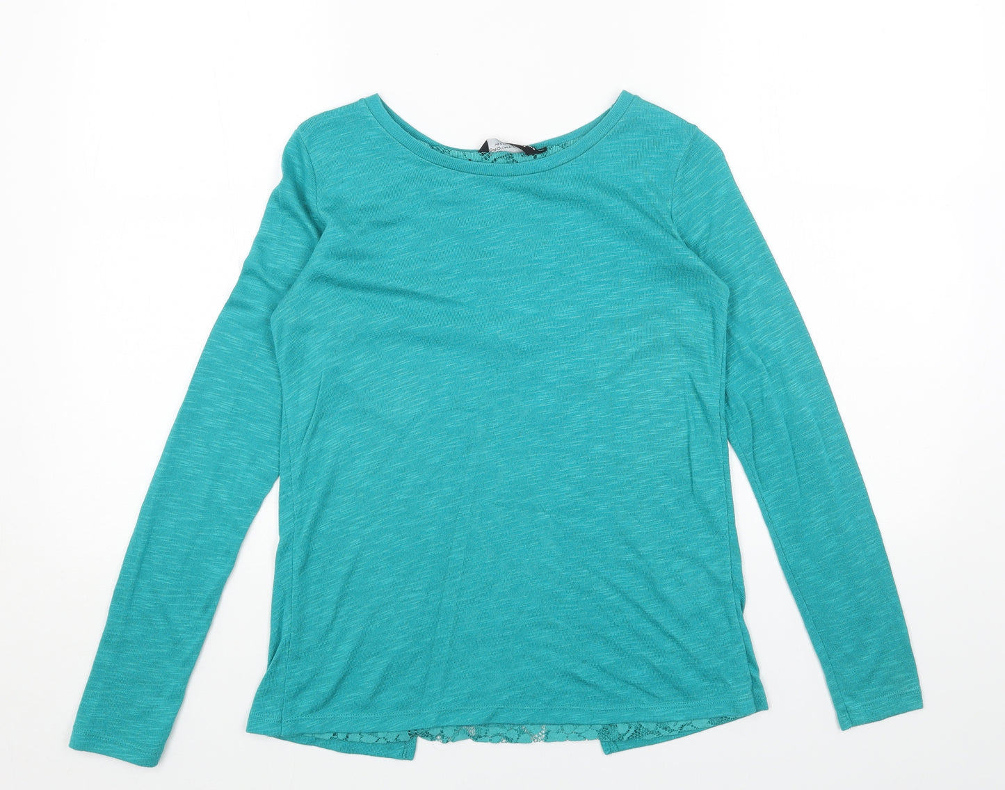 Dorothy Perkins Womens Green Scoop Neck Acrylic Pullover Jumper Size 8 - Lace detail