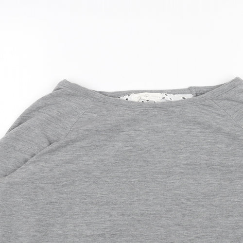 THYME&HONEY Womens Grey Boat Neck Cotton Pullover Jumper Size L