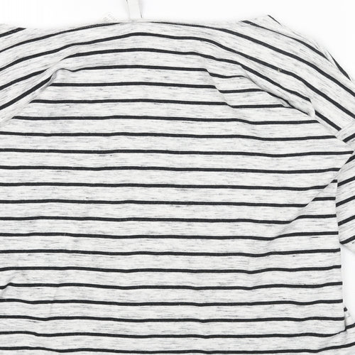 H&M Womens Grey Striped Cotton Pullover Sweatshirt Size XS Pullover