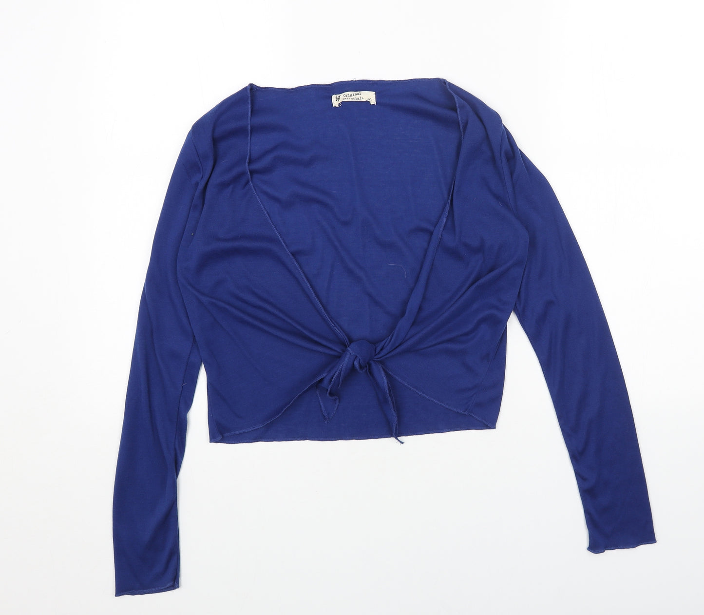 Original Womens Blue Cotton Wrap T-Shirt Size 10 V-Neck