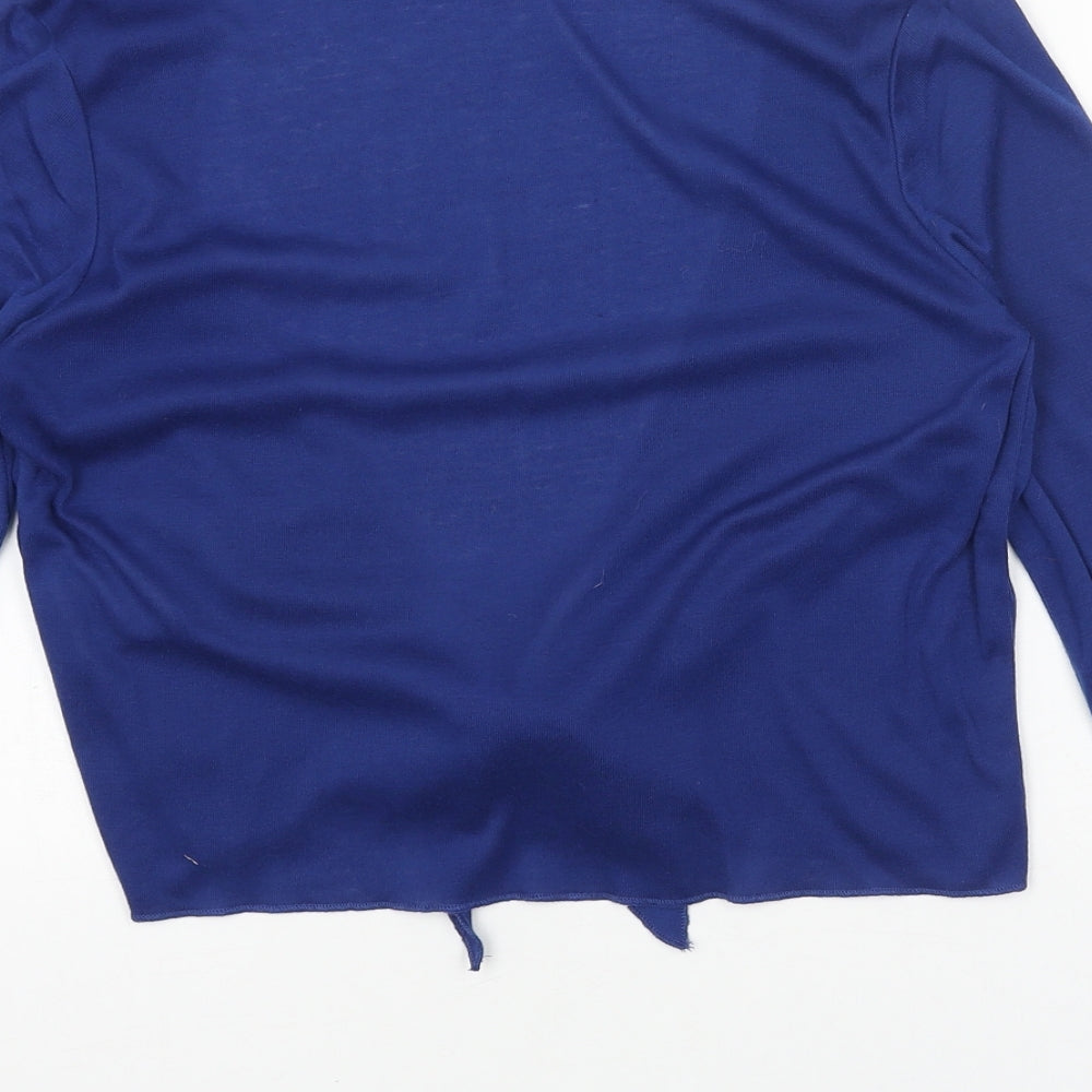 Original Womens Blue Cotton Wrap T-Shirt Size 10 V-Neck