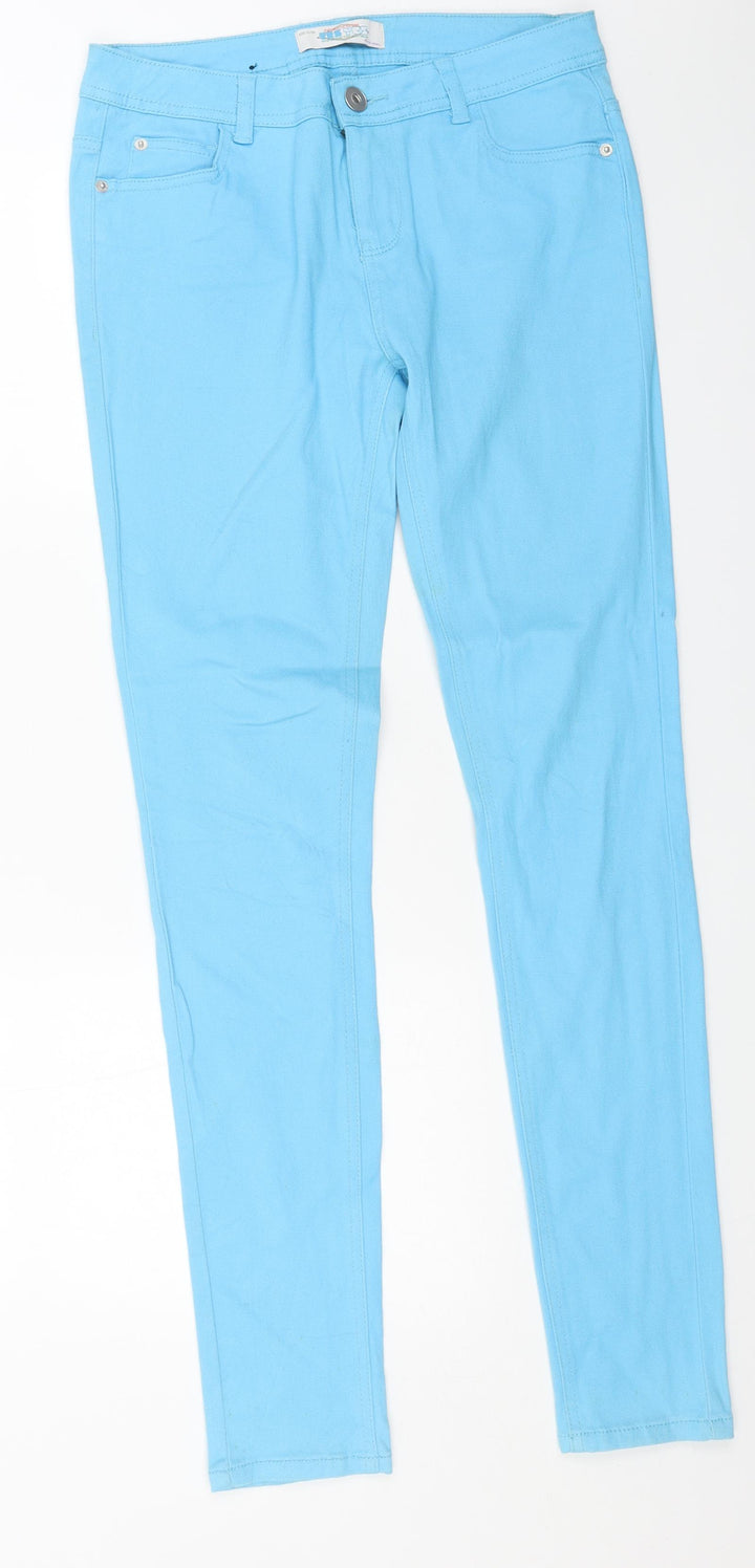 Snake Eyes Womens Blue Cotton Skinny Jeans Size 10 L31 in Regular Button