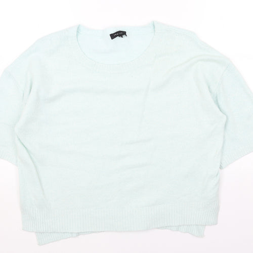 New Look Womens Green Scoop Neck Acrylic Pullover Jumper Size 14