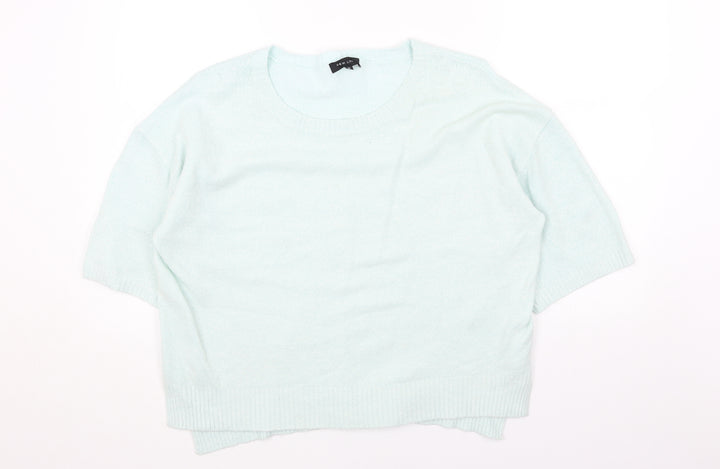 New Look Womens Green Scoop Neck Acrylic Pullover Jumper Size 14