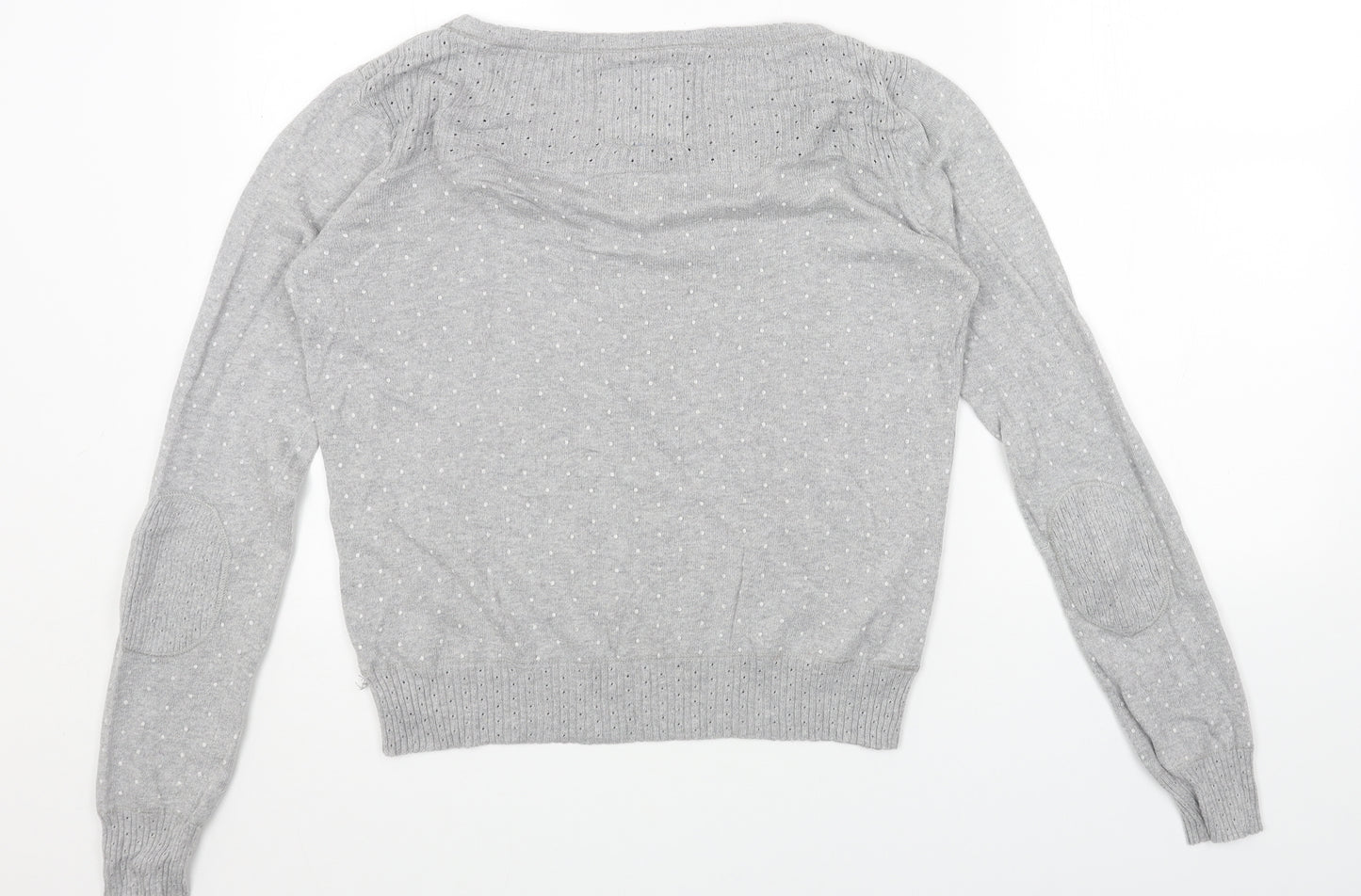 New York Womens Grey Boat Neck Acrylic Pullover Jumper Size XS