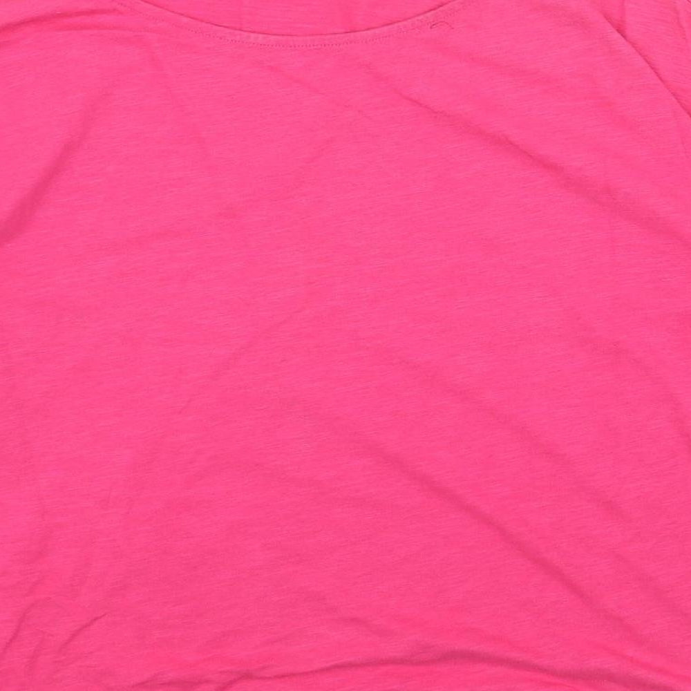 New Look Womens Pink Cotton Basic T-Shirt Size 12 Boat Neck
