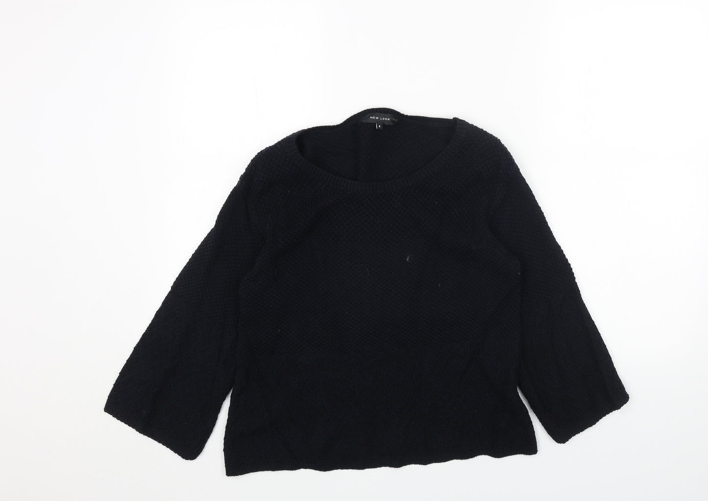 New Look Womens Blue Boat Neck Acrylic Pullover Jumper Size 8